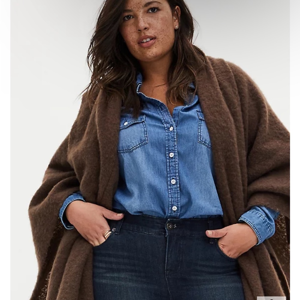 NWT Torrid Ruana Brown Blanket Wrap ~ OS - Picture 3 of 6